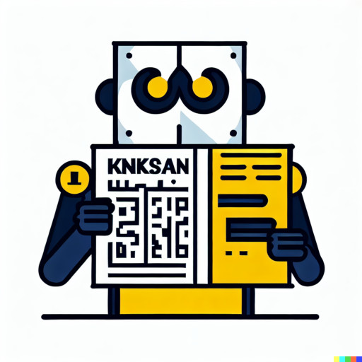 How-To Image - A IKEA guide style illustration of a focused AI reading a paper with QR codes with a question mark over his head